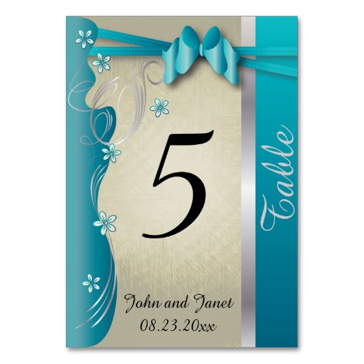 Classy Turquoise en Silver Kaart (Voorkant)