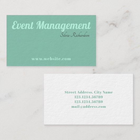 Classy turquoise green visitekaartje (Voorkant / Achterkant)