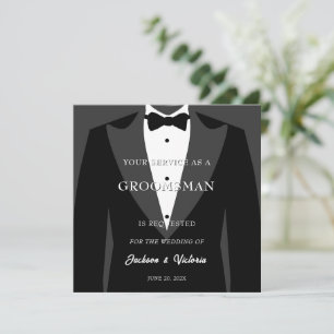 Classy Tuxedo Groomsman Kaart
