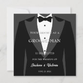 Classy Tuxedo Groomsman Kaart (Voorkant)