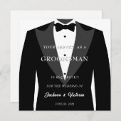Classy Tuxedo Groomsman Kaart (Voorkant / Achterkant)