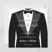 Classy Tuxedo Groomsman Kaart (Voorkant)