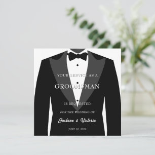 Classy Tuxedo Groomsman Kaart