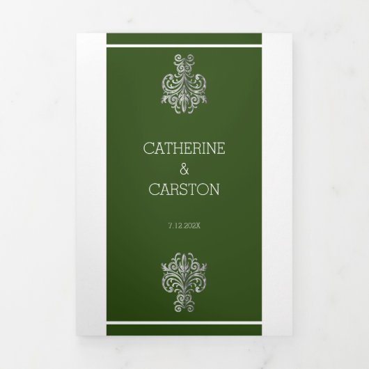 Classy Two Color's bruiloft Drieluik Uitnodiging (Cover)