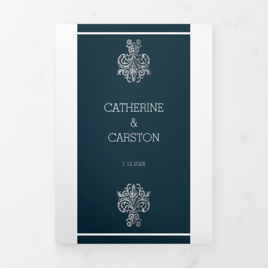 Classy Two Color's bruiloft Drieluik Uitnodiging (Cover)