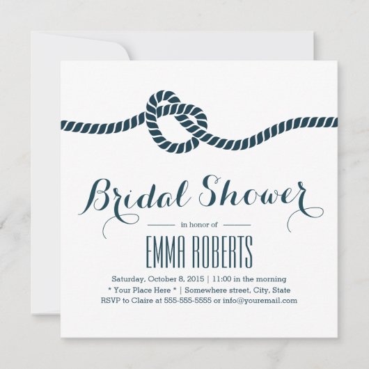 Classy Tying the Knot Bridal Shower Invitations Kaart (Voorkant)