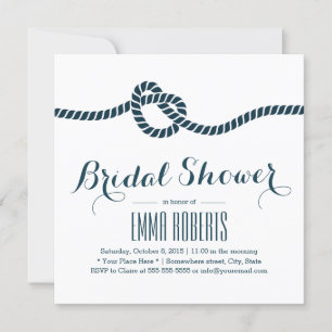 Classy Tying the Knot Bridal Shower Invitations Kaart