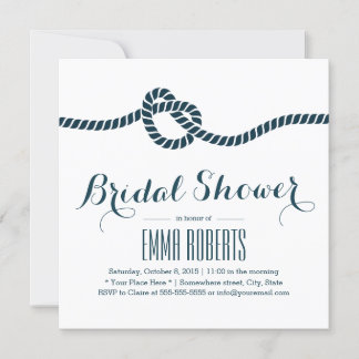Classy Tying the Knot Bridal Shower Invitations Kaart
