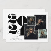 Classy Typografie Script Photo Collage Afstuderen Aankondiging (Voorkant / Achterkant)