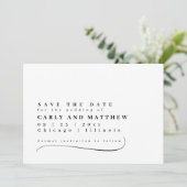 Classy Typography Zwart Wit Bewaar de datum Save The Date (Staand voorkant)