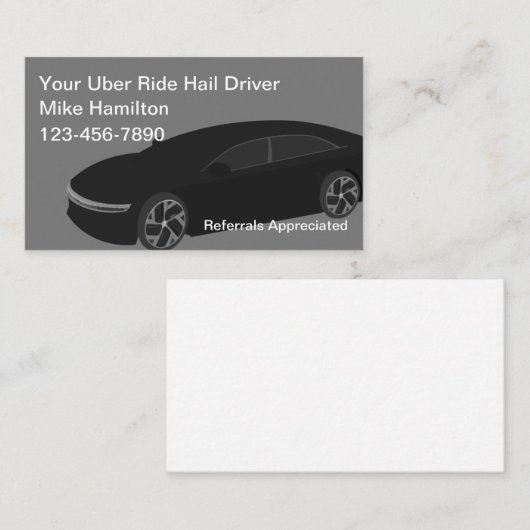 Classy Uber Driver Ride Hailing Visitekaartjes (Voorkant / Achterkant)
