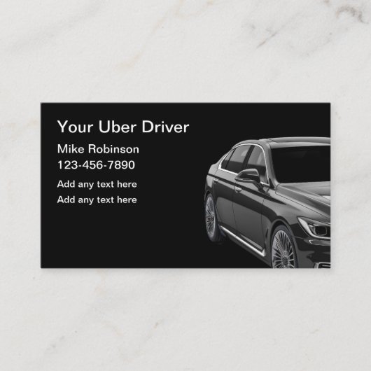 Classy Uber Driver Ride Hailing Visitekaartjes (Voorkant)