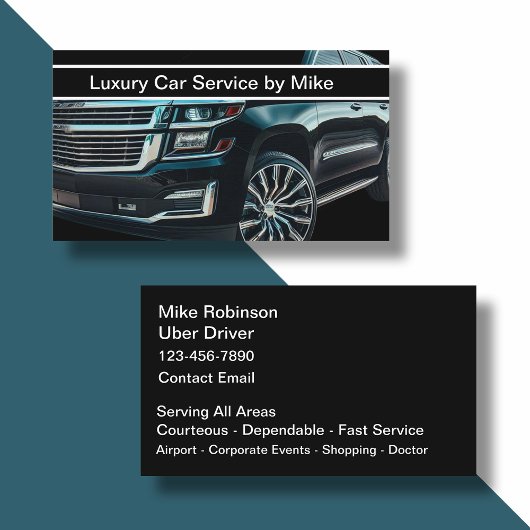 Classy Uber Driver Theme Transportation Visitekaartje