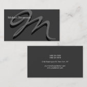 Classy Uniek Hedendaags Monogram Visitekaartje (Voorkant / Achterkant)