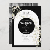 Classy unieke zwart-wit bruiloft kaart (Voorkant / Achterkant)