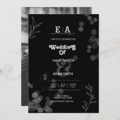 Classy unieke zwart-wit bruiloft kaart (Voorkant / Achterkant)