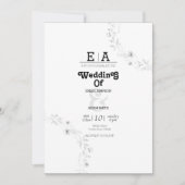 Classy unieke zwart-wit bruiloft kaart (Voorkant)