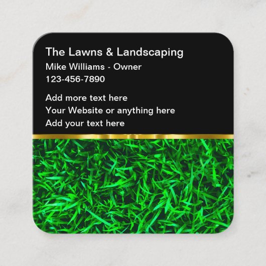 Classy Unique Lawn Landscaping Vierkante Visitekaartje (Voorkant)