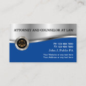 Classy Upscale Attorney at Law Visitekaartje (Voorkant)