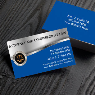 Classy Upscale Attorney at Law Visitekaartje