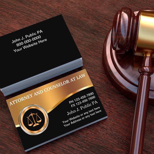 Classy Upscale Attorney Business Card Template Visitekaartje