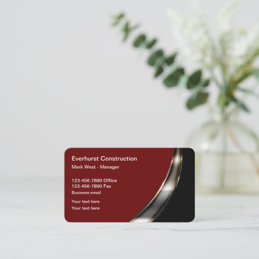 Classy Upscale Construction Service Visitekaartje (Staand voorkant)