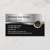 Classy Upscale Law Kantoor Attorney Visitekaartje (Voorkant)