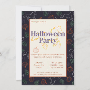 Classy Upscale Paardenschuur Halloween Party Kaart