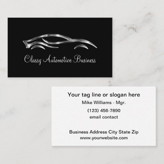Classy Upscale Visitekaartjes voor autothema's (Voorkant / Achterkant)