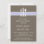 Classy Utensils Rehearsal Dinner Invite (Paars) Kaart (Voorkant)
