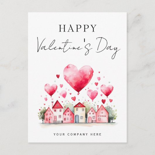 Classy Valentijnsdag onroerend goed promotioneel Feestdagenkaart (Voorkant)