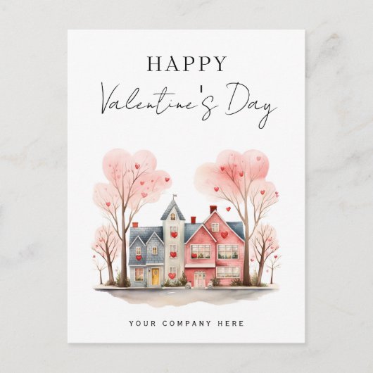 Classy Valentijnsdag onroerend goed promotioneel Feestdagenkaart (Voorkant)