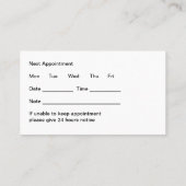 Classy Vascular Vein Care Appointment Cards Visitekaartje (Achterkant)