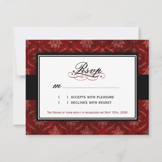 Classy Velvet Reply Cards RSVP Kaartje (Voorkant)
