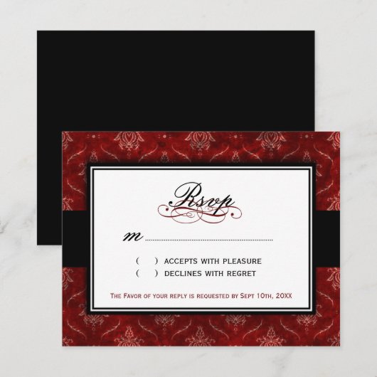 Classy Velvet Reply Cards RSVP Kaartje (Voorkant / Achterkant)
