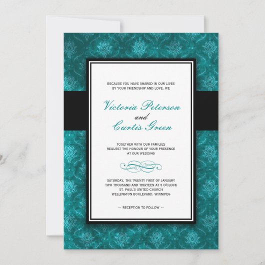 Classy Velvet Wedding Invitations Kaart (Voorkant)