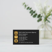 Classy Verzekeringsagent Gouden Toon Ontwerp Visitekaartje (Staand voorkant)