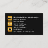 Classy Verzekeringsagent Gouden Toon Ontwerp Visitekaartje (Voorkant)