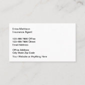 Classy verzekeringsagent Visitekaartje ontwerp (Achterkant)