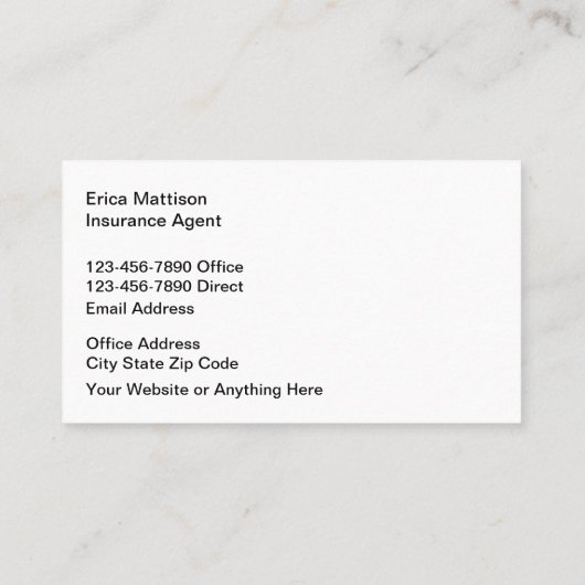 Classy verzekeringsagent Visitekaartje ontwerp (Achterkant)