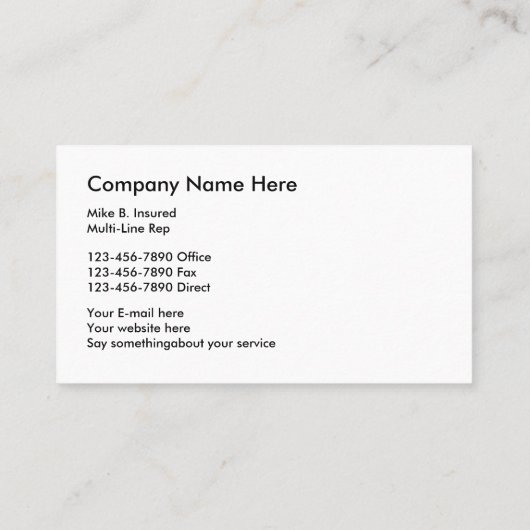 Classy Verzekeringsmakelaar Visitekaartjes (Achterkant)