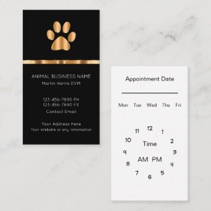 Classy Veterinarian Appointment Business Visitekaartje