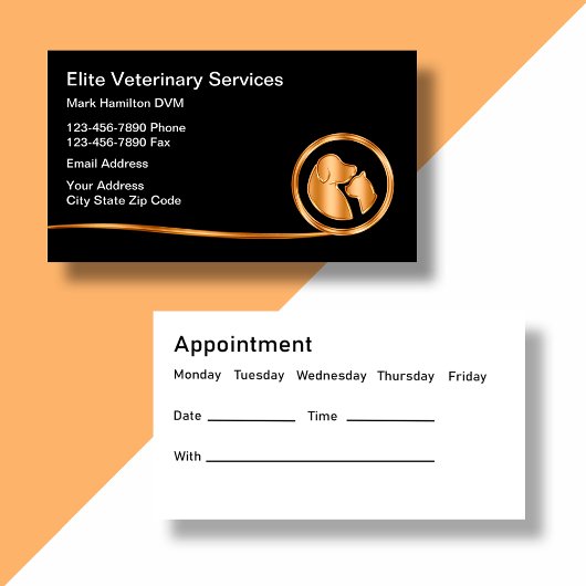Classy Veterinarian Appointment Visitekaartjes