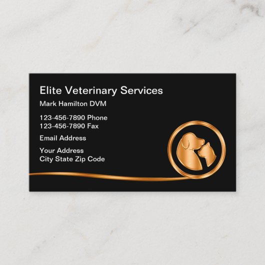 Classy Veterinarian Appointment Visitekaartjes (Voorkant)