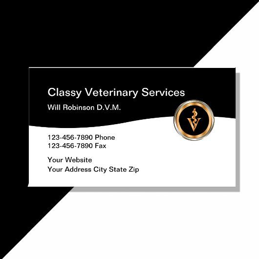 Classy Veterinarian Pet Care Visitekaartje