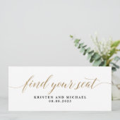 Classy Vind uw stoel Bruiloft Zitkaarten Kaart (Staand voorkant)