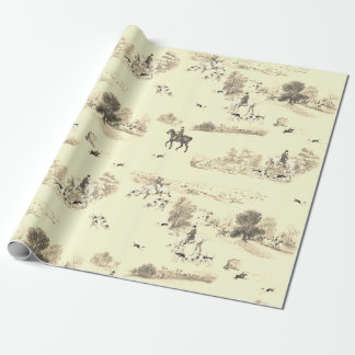 Classy Vintage English Horse Riders Hounds Hunting Cadeaupapier