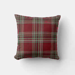 Classy Vintage Red Green Textured Tartan Plaid  Kussen