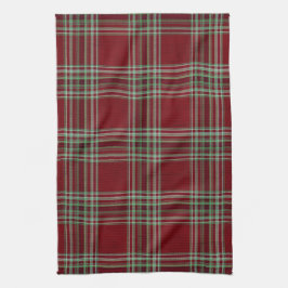 Classy Vintage Red Green Textured Tartan Plaid  Theedoek