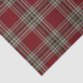 Classy Vintage Red Green Textured Tartan Plaid  Tissuepapier (Detail)